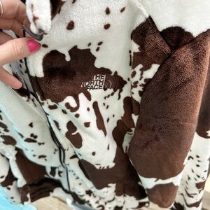 The North Face Brown and White Fleece Jacket